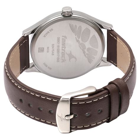Buy Online Fastrack Bare Basics Quartz Analog Brown Dial Leather Strap ...