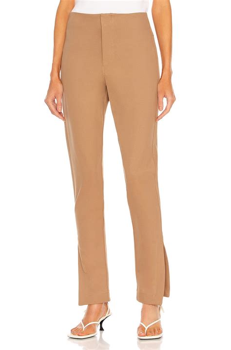 Bassike Stretch Twill Split Hem Tights Pants in Tan | FWRD