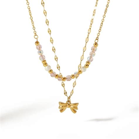 Bow Tie Bead Necklace (Stainless steel) – Rarebeads