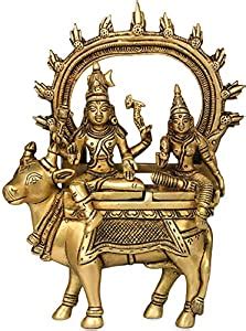 Buy Exotic India Shiva Parvati Seated on Nandi - Brass Statue Online at ...