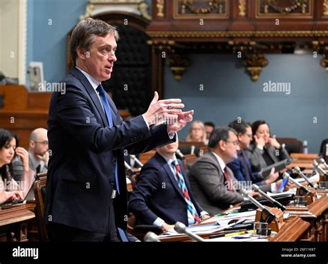 Quebec Liberal Party interim Leader Marc Tanguay questions the government, at the Legislature in ...