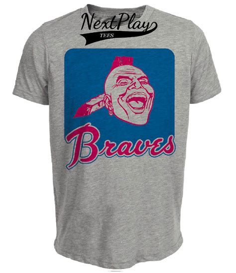 Atlanta Braves Retro Baseball 1968 Artwork Heather Gray Sublimated T ...
