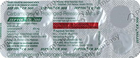 Zeptol Cr 300 MG Tablet (10): Uses, Side Effects, Price & Dosage ...