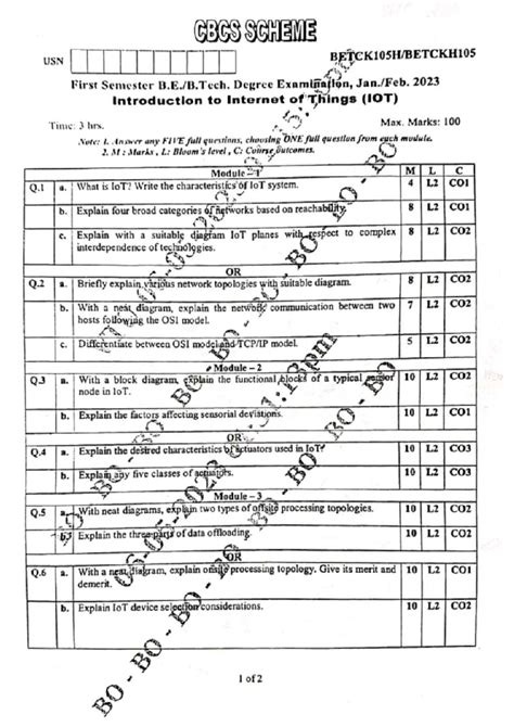 IOT MQ2 - First Semester Exam Questions for 2023 - Studocu