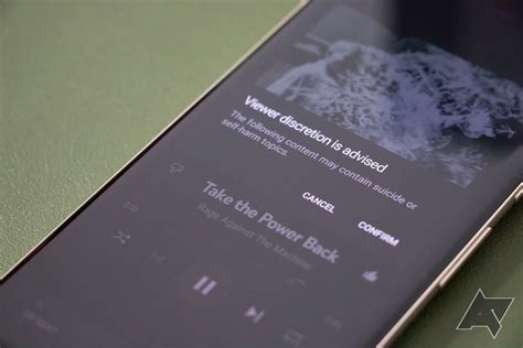 YouTube Music's viewer discretion popup interrupts playback