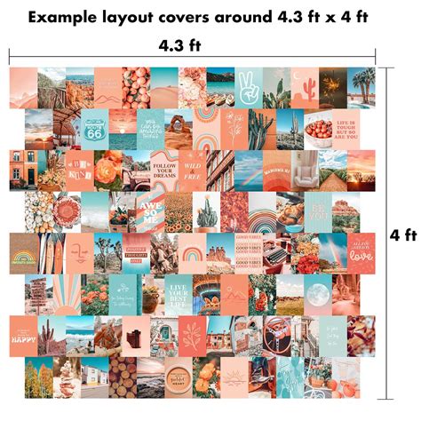 Peach Aesthetic Wall Collage Kit, Room Decor for Teen Girls, Peachy ...