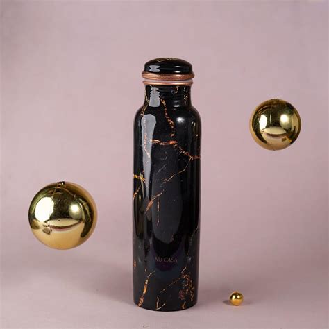 Nu Casa Black Gold Pure Copper Bottle Enamelled 1000ML | 99.8% Pure ...