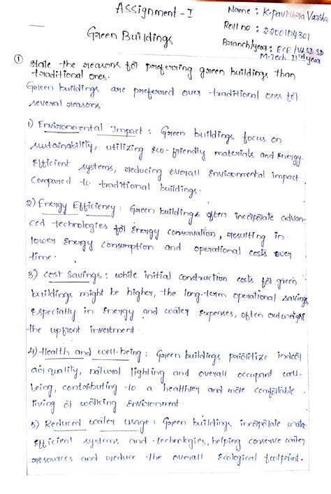 Green building assignment 1 - ASsignment -T Nome K-faltthia Vaska Roll ...
