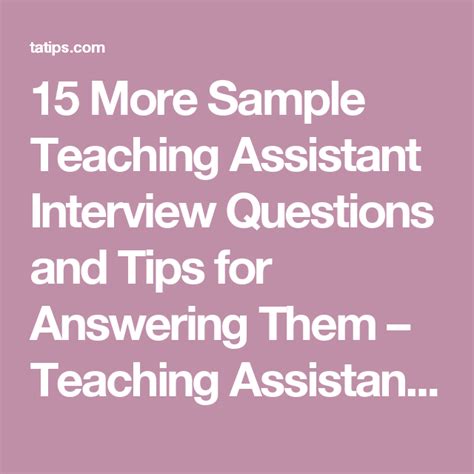 Teaching Assistant Job Interview Questions 的图像结果