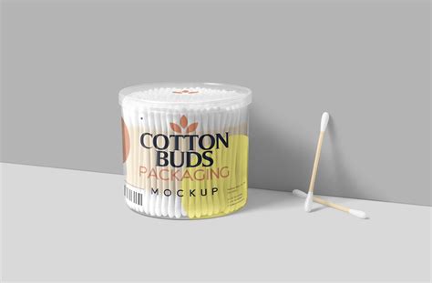 Realistic Cotton Buds Packaging Mockup PSD | ZippyPixels