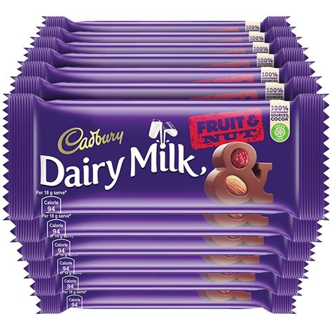 Cadbury Dairy Milk Fruit and Nut Chocolate Bar, 1.2 Kilograms (Pack of ...