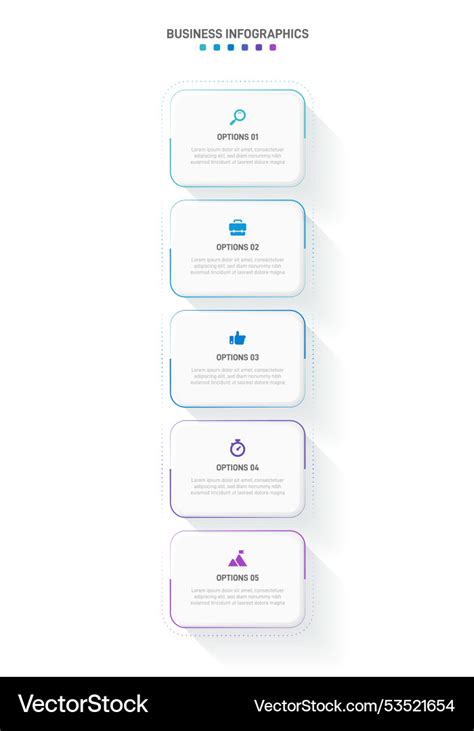 Vertical progress bar featuring 5 arrow-shaped Vector Image