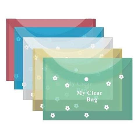VDC Document Bag | Clear Transparent Envelope Holder | Snap Button ...