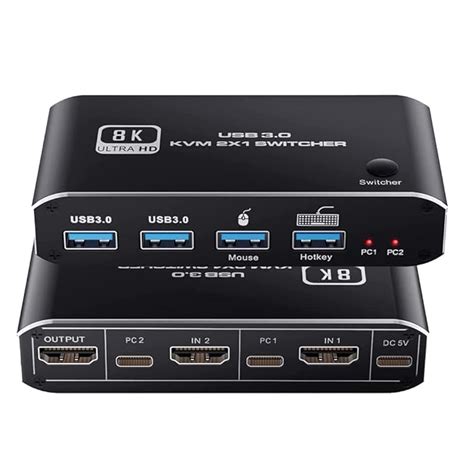 Tobo 8K KVM Switch HDMI 2 Port Box, USB 3.0 KVM Switch for 2 Computers ...