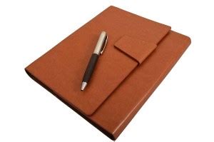 COI Faux Leather Corporate Business Undated Planner/Diary with Pen (Tan ...