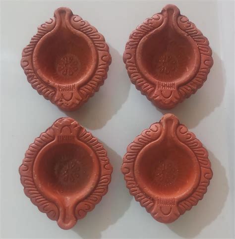 Buy Skyrise Traditions Handmade Clay Diyas Terracotta Diya/Oil Lamp ...