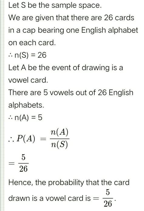Joseph kept 26 cards in a cap, bearing one number on each card from 1 ...