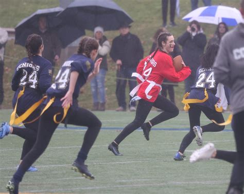 Needham High seniors top Wellesley in low-scoring Powder Puff football ...