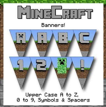 Banner - Letters, Numbers & Symbols - Minecraft Themed | Banner letters ...