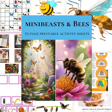 Buy Bees and Minibeast Study Unit Printable Insect, Worm, Beetle ...