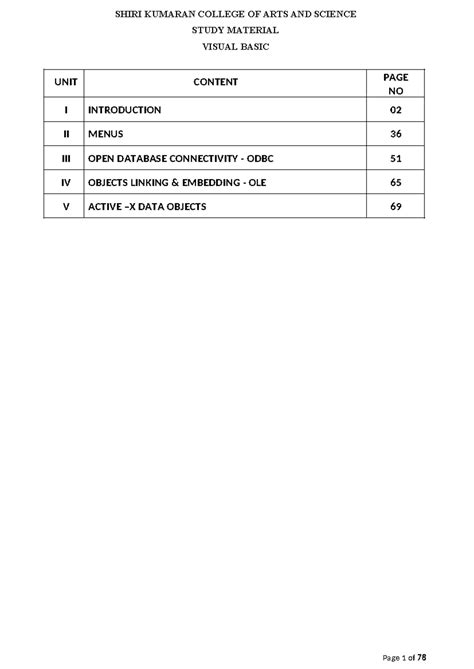 E001 Core 23 - Visual Basic - IV Sem - SHIRI KUMARAN COLLEGE OF ARTS ...