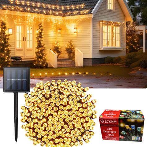 LITVERSE® Solar Powered 120 LED Waterproof String Lights – Indoor ...