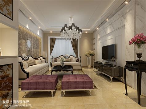 现代客厅暖色实景图-上海装潢网