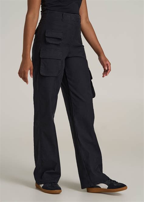 High-Waist Flat Front Cargo Pants for Tall Women | American Tall