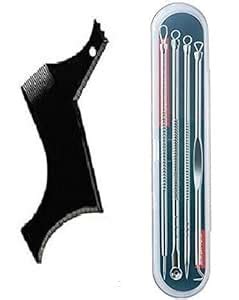 Buy ZemGlam Professional Beard Shaping Comb & Blackhead Remover Tool ...