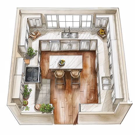 50 Chic U-Shape Kitchen Designs with Island For Your Next Kitchen ...