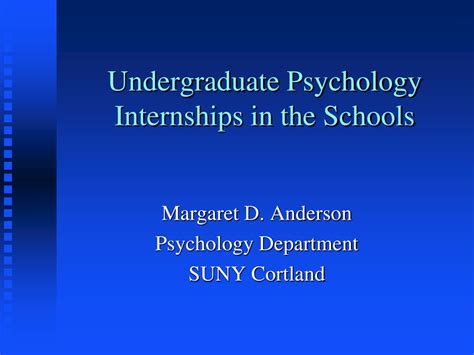 Undergrad Psych Internships