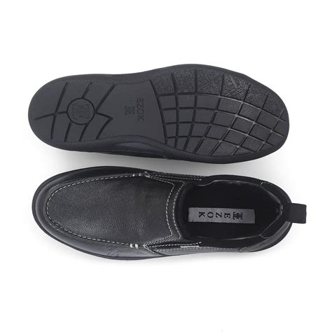 Buy Men Black Leather Slipon Shoes Online shop | Ezok Shoes