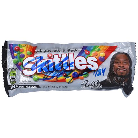 Marshawn Lynch Seattle Seahawks Autographed Skittles Bag - Limited ...