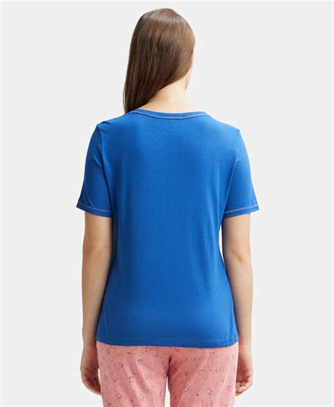 Buy Micro Modal Cotton Relaxed Fit Round neck Half Sleeve T-Shirt ...