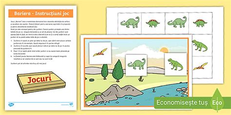Bariera: Dinozaurii - Joc de comunicare (teacher made)