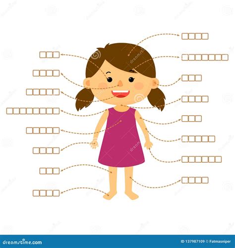 Body Part Girl Quiz stock illustration. Illustration of nose - 137987109