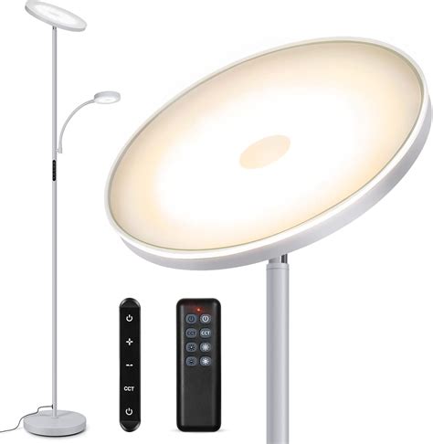 OUTON LED Floor Lamp with Adjustable Reading Lamp, 27W Main Light & 7W ...