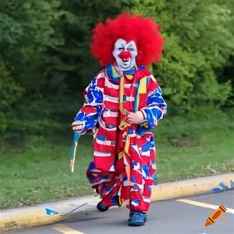 Clown walking on a street