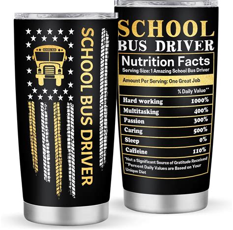 Amazon.com | Ani-Cirla School Bus Driver Gifts: 20oz Tumbler for Bus Drivers, End of Year Gift ...