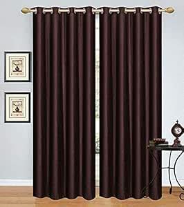 Buy Panipat Textile Curtain Polyester Plain Solid Room Darkening Long ...
