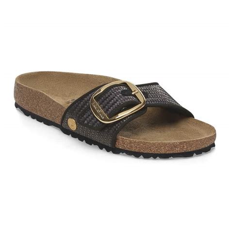 Madrid Big Buckle Raffia Textile in Raffia Black | BIRKENSTOCK Deutschland