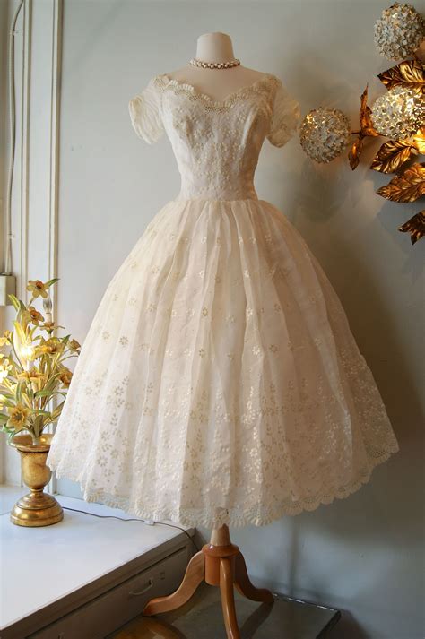 Vintage 1950's cotton eyelet wedding dress, available at Xtabay Vintage Bridal Salon. | Eyelet ...