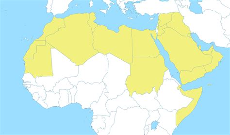 map of Arab World with borders of the states 22755092 Vector Art at Vecteezy