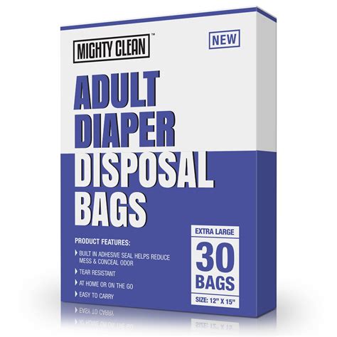 Amazon.com: Mighty Clean Extra Large Adult Diaper Disposable Bags - 30 ...