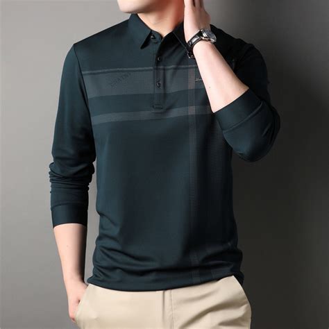 Hint O' Plaid Long Sleeve Polo Shirt // Green (M) - Celino Long Sleeve ...