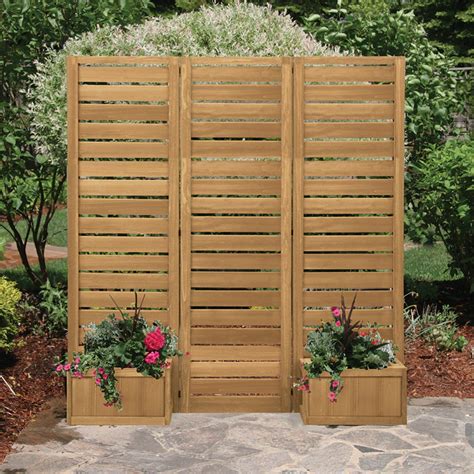 Yardistry Fusion Privacy Screen with Planters | Brown - Walmart.com ...