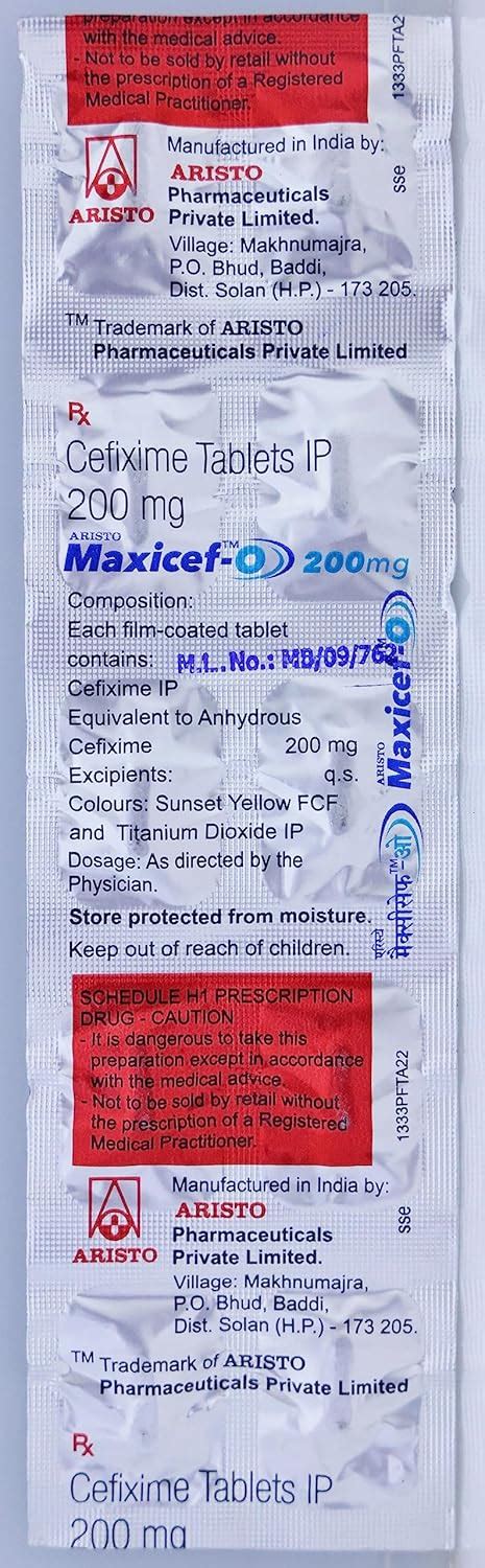 Maxicef O 200 - Strip of 10 Tablets : Amazon.in: Health & Personal Care