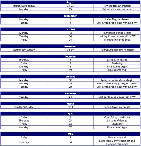 Academic Calendar | Marquette University Law School