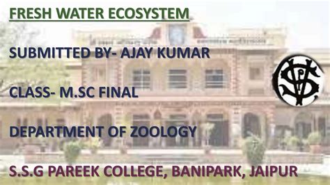 FRESH WATER ECOSYSTEM msc zoology and all | PPT
