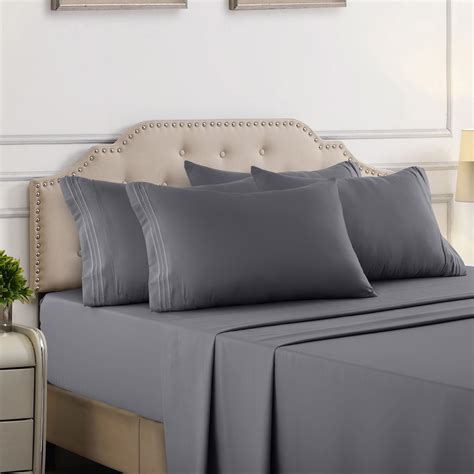 Lux Decor Collection King Sheets Set, Deep Pocket 6 Pc Bed Sheets Set ...